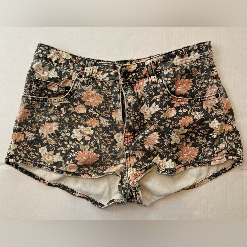 Lee Jeans Micro Shorts Womens Size 10 Floral Print 90’s Casual Streetwear Denim
